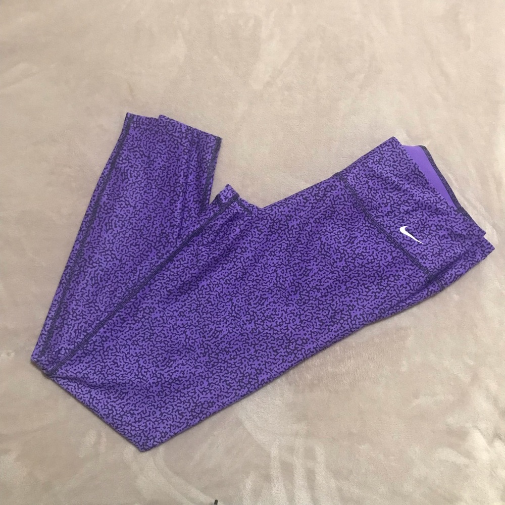 Large Purple Animal Print Nike DRI-FIT Athletic Leggings